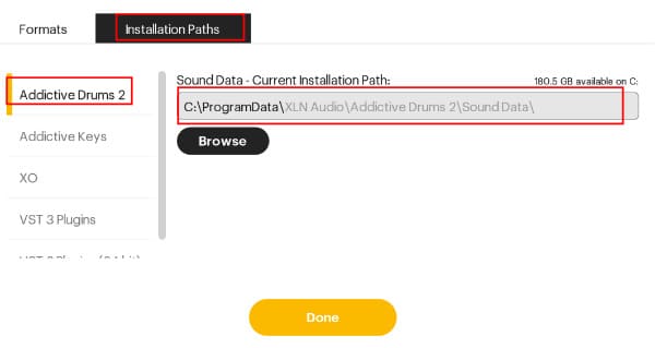 XLN Audio _Addictive Drums 2_설치 경로