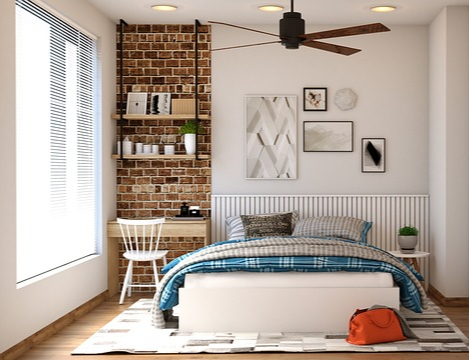 작은 침실에서 컬러로 공간 분리하는 방법