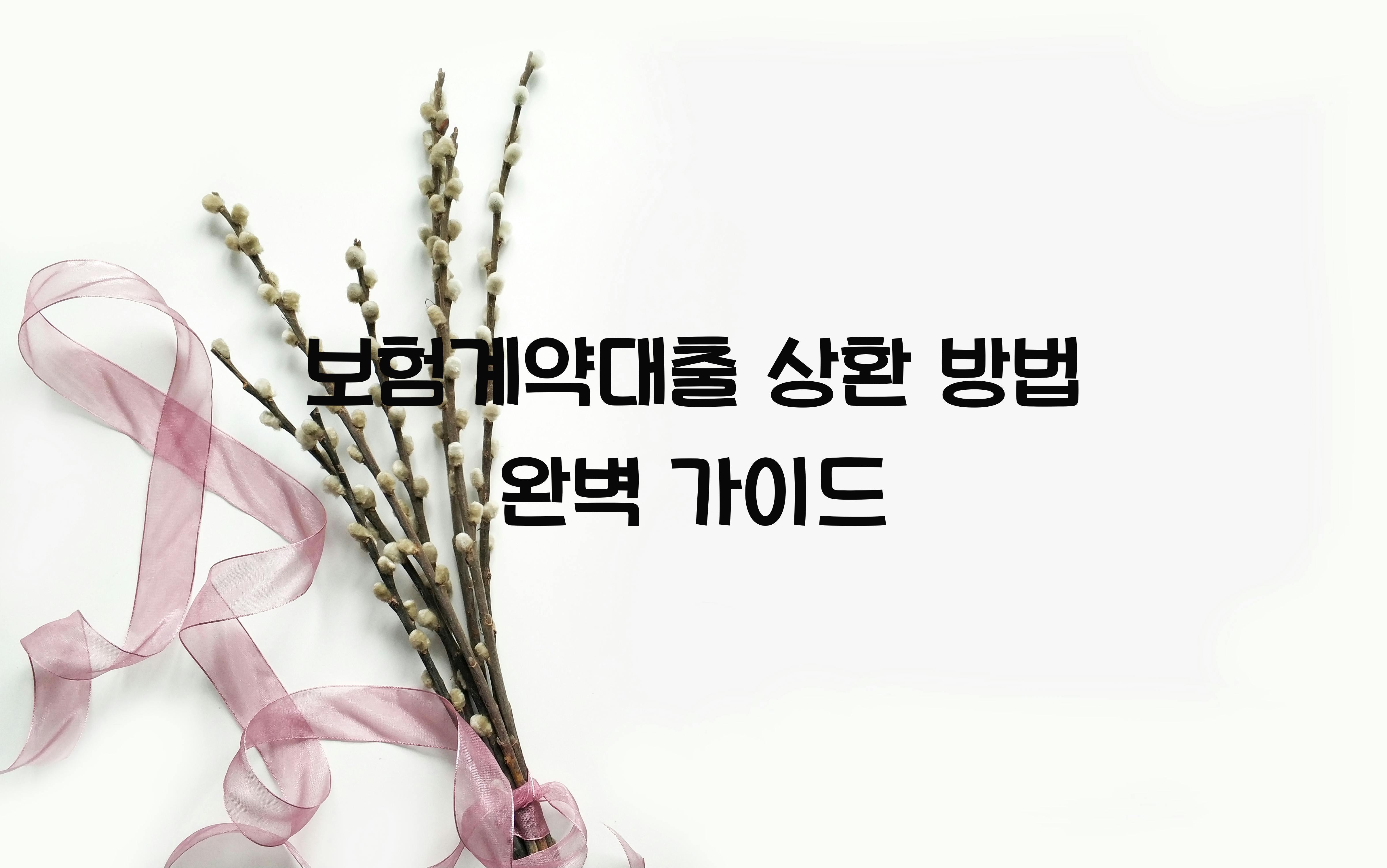 보험계약대출 상환 방법