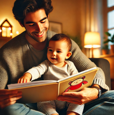 반복독서에 집중하는 유아