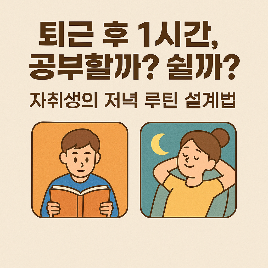 퇴근 후 1시간, 공부할까? 쉴까? 자취생의 저녁 루틴 설계법