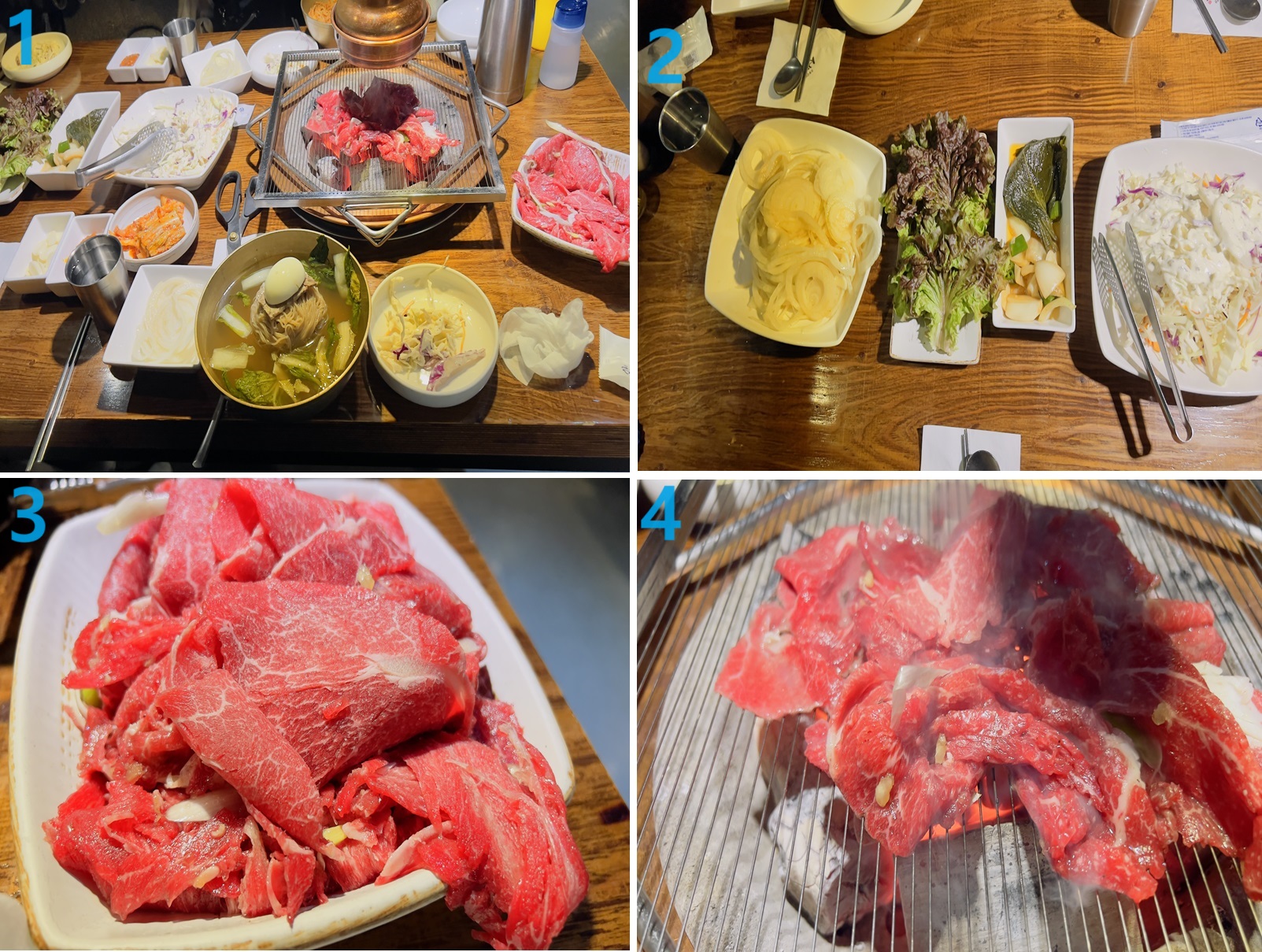 1.전체샷, 2.기본메뉴, 3,4 불고기