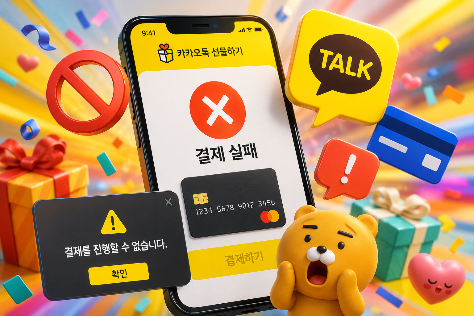 카카오톡 선물하기 결제 안됨 해결방법 총정리 2026 최신 카드 오류 결제수단 등록 실패 원인
