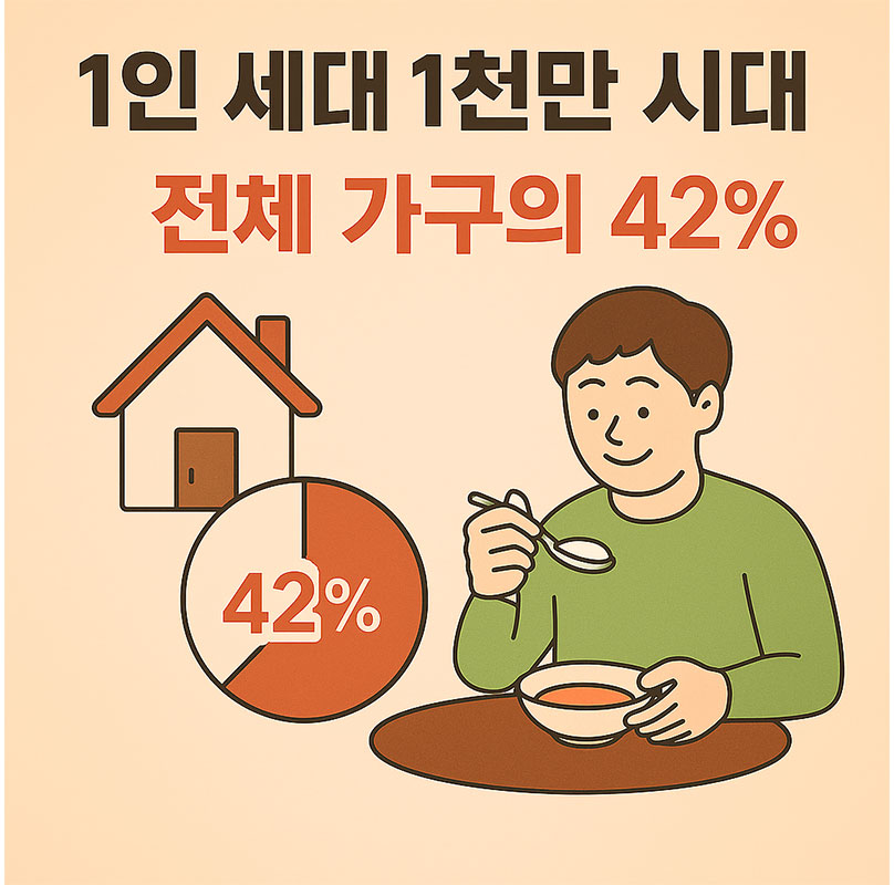 AI가 만들어준 1인 새대 1천만 시대 전체 가구의 42%
