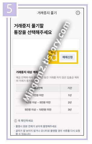 케이뱅크 거래중지계좌 해제 절차