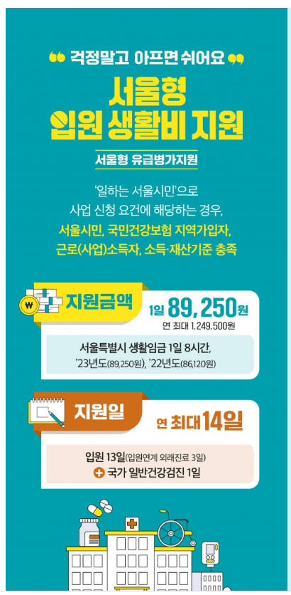 서울형 입원생활비 신청하세요