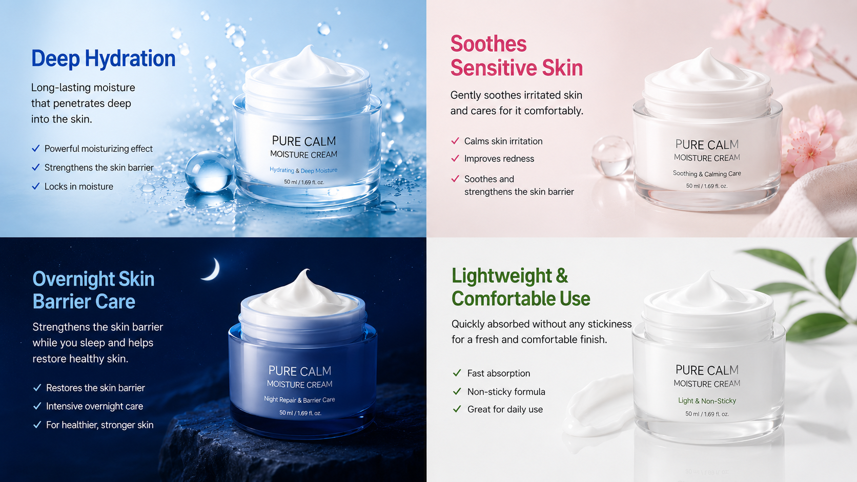 Examples of the Same Skincare Product Presented with Different Sales Concepts