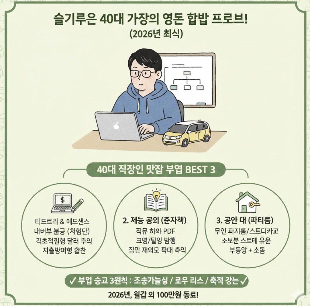 40대 직장인 부업으로 추천하는 티스토리 애드센스와 네이버 블로그 체험단 비교 인포그래픽 이미지