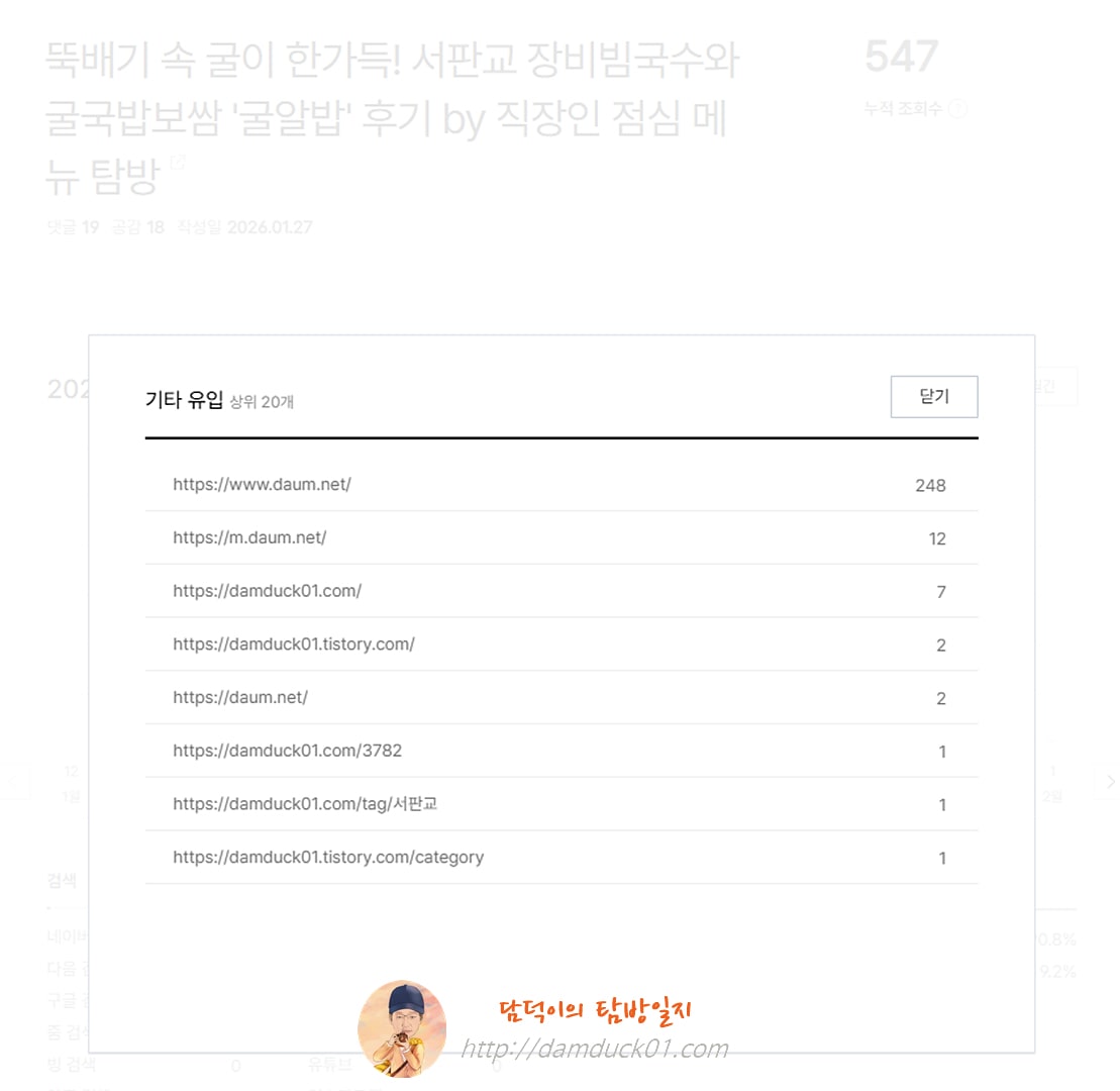 2026년 1월 27일 기타 유입