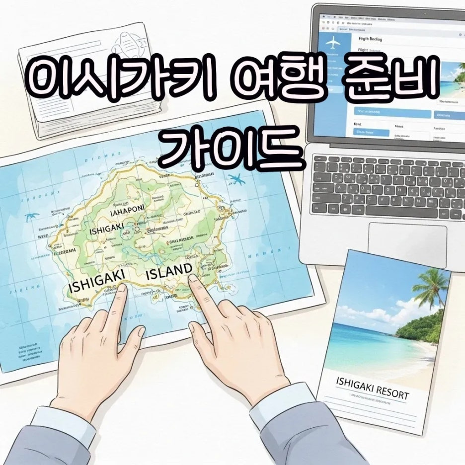 이시가키 여행 계획을 세우는 모습