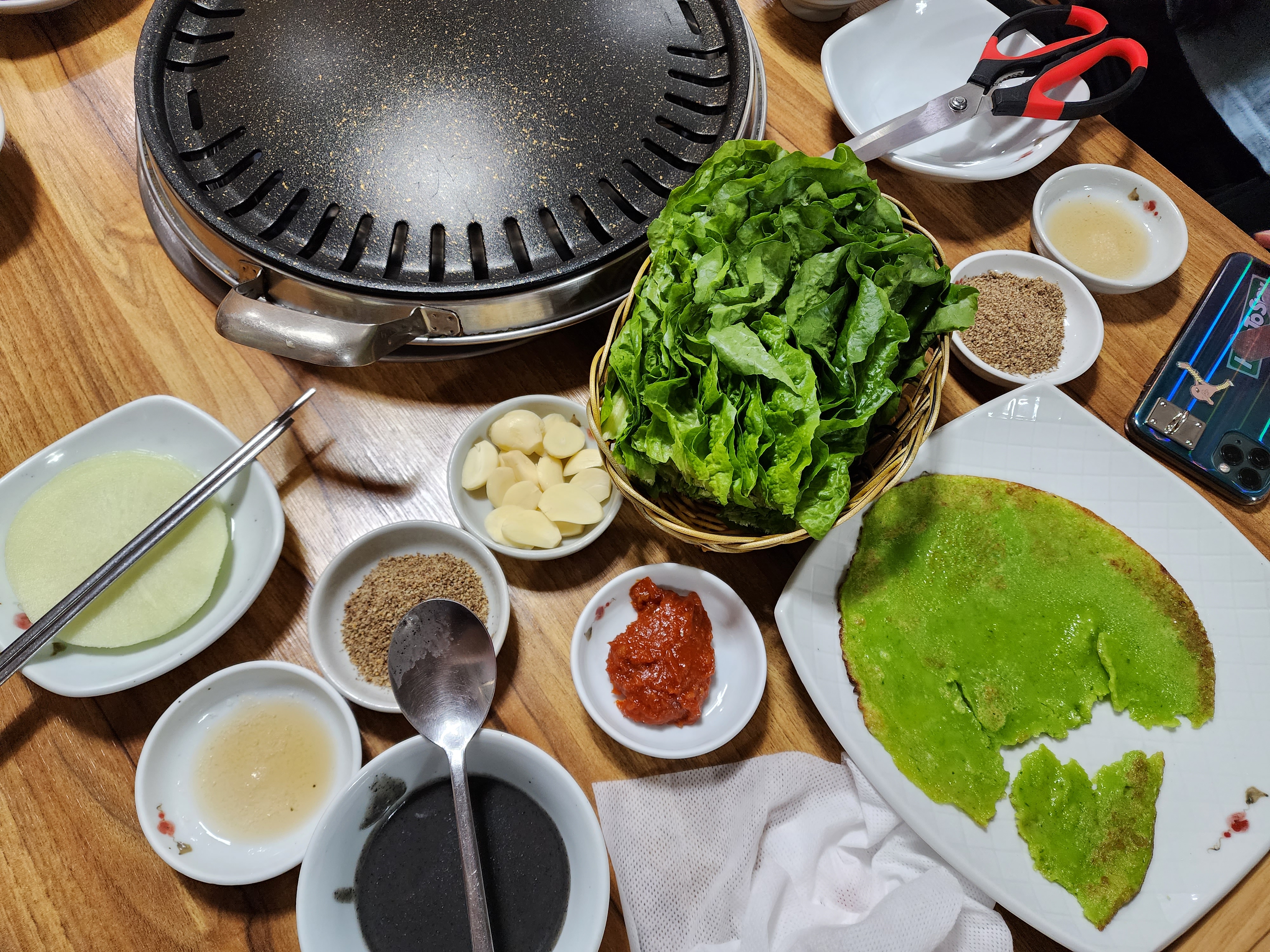 만석식당 쌈, 양념, 깨죽, 전