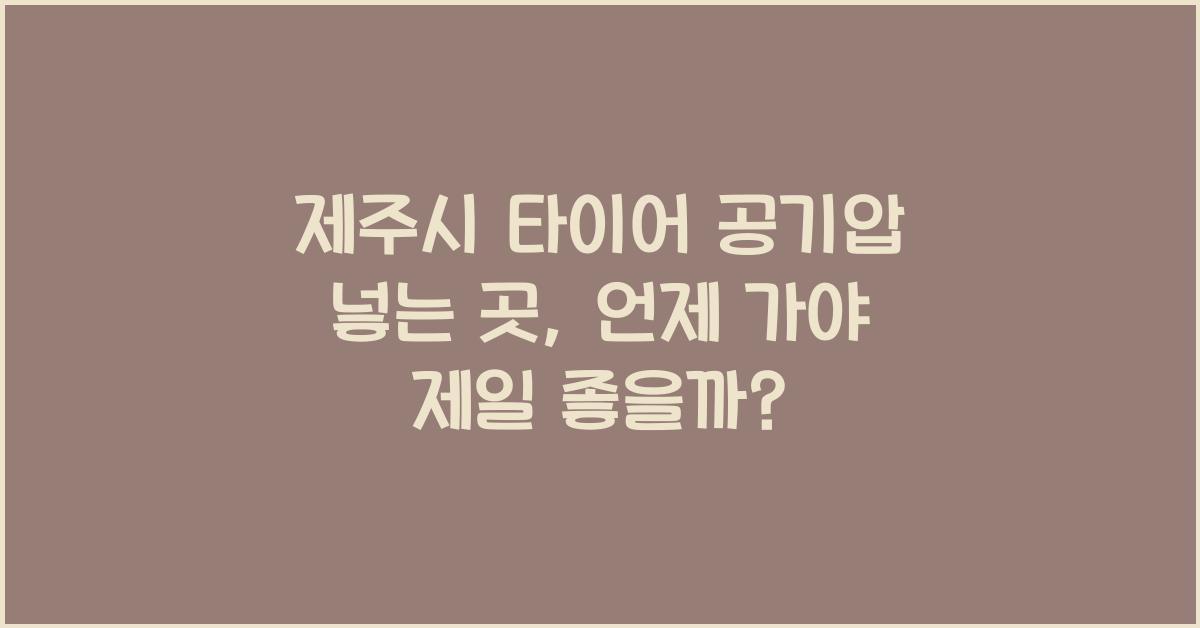 제주시 타이어 공기압 넣는 곳 