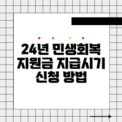 24년 민생회복 지원금 지급시기 신청 방법