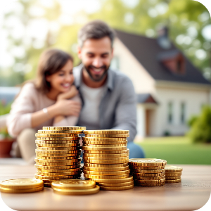 국민연금 수령 돈이미지와 함께 부부의 행복한 이미지