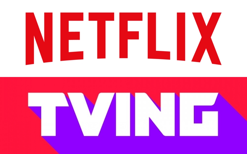 넷플릭스 VS 티빙 로고