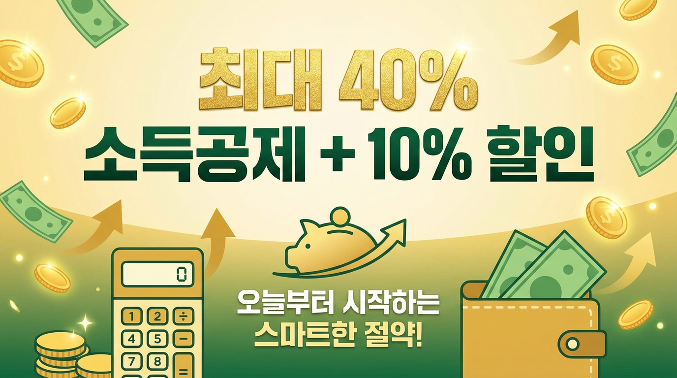 온누리상품권 절약 혜택 계산 - 최대 40% 소득공제와 10% 할인 조합