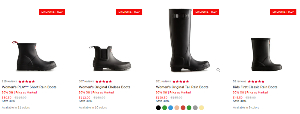 헌터 미국 공홈 레인부츠 판매 리스트