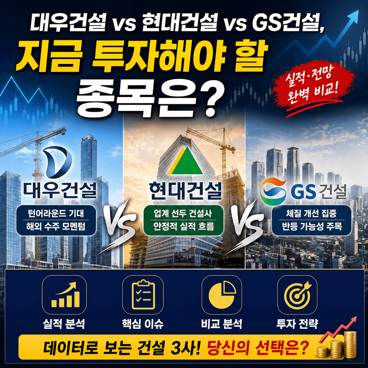 대우건설 현대건설 GS 건설 지금투자해야할 종목은?