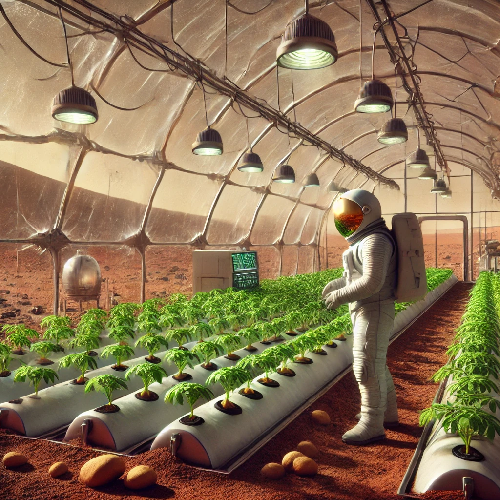 영화 마션처럼 화성에서 감자를 심는 모습을 예상한 이미지