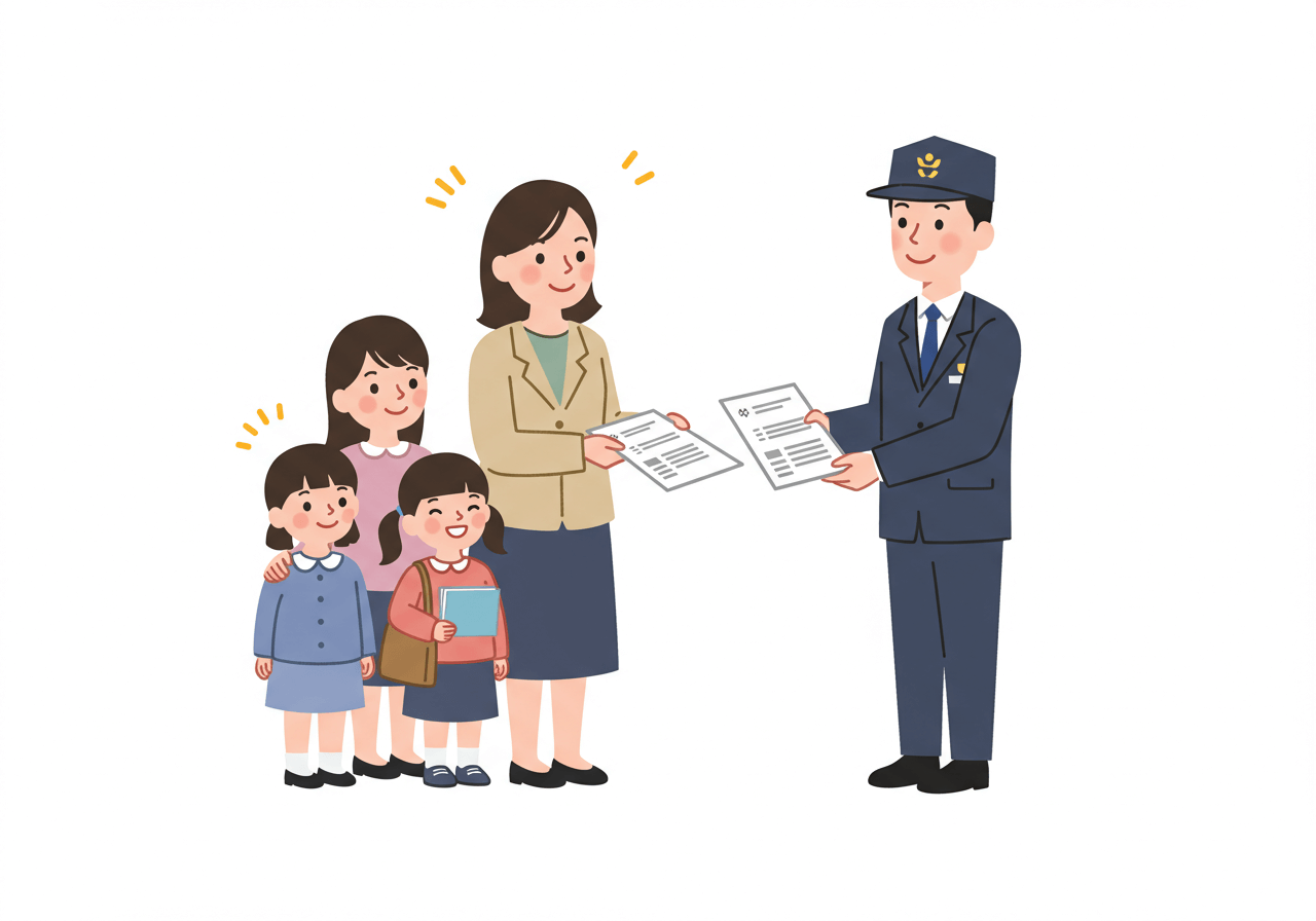 한부모 또는 다문화가족이 지원금을 수령하는 따뜻한 분위기의 장면 2