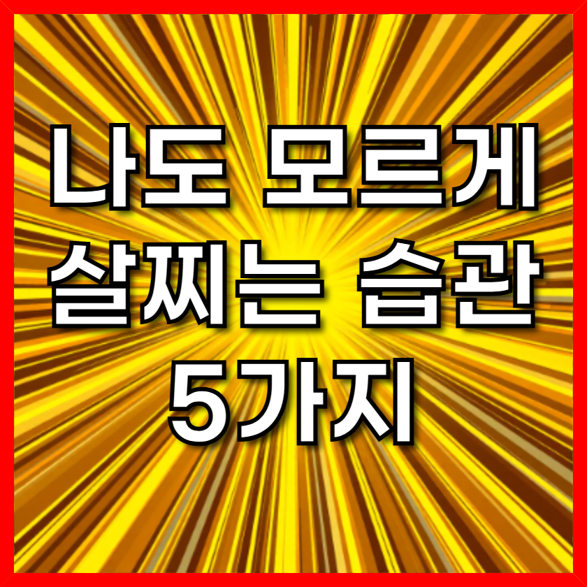 나도 모르 살찌는 습관 5가지