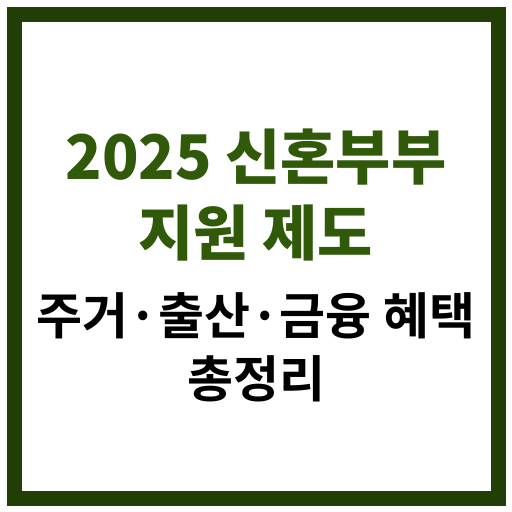 신혼부부를 위한 2025년 최신 정부 지원 제도 요약 안내