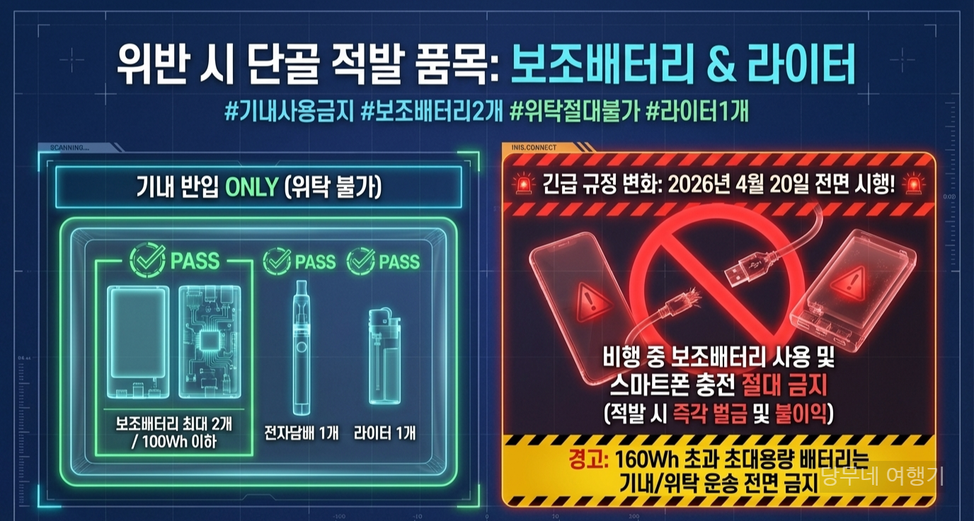 해외여행시 보조배터리와 전자담배 규정