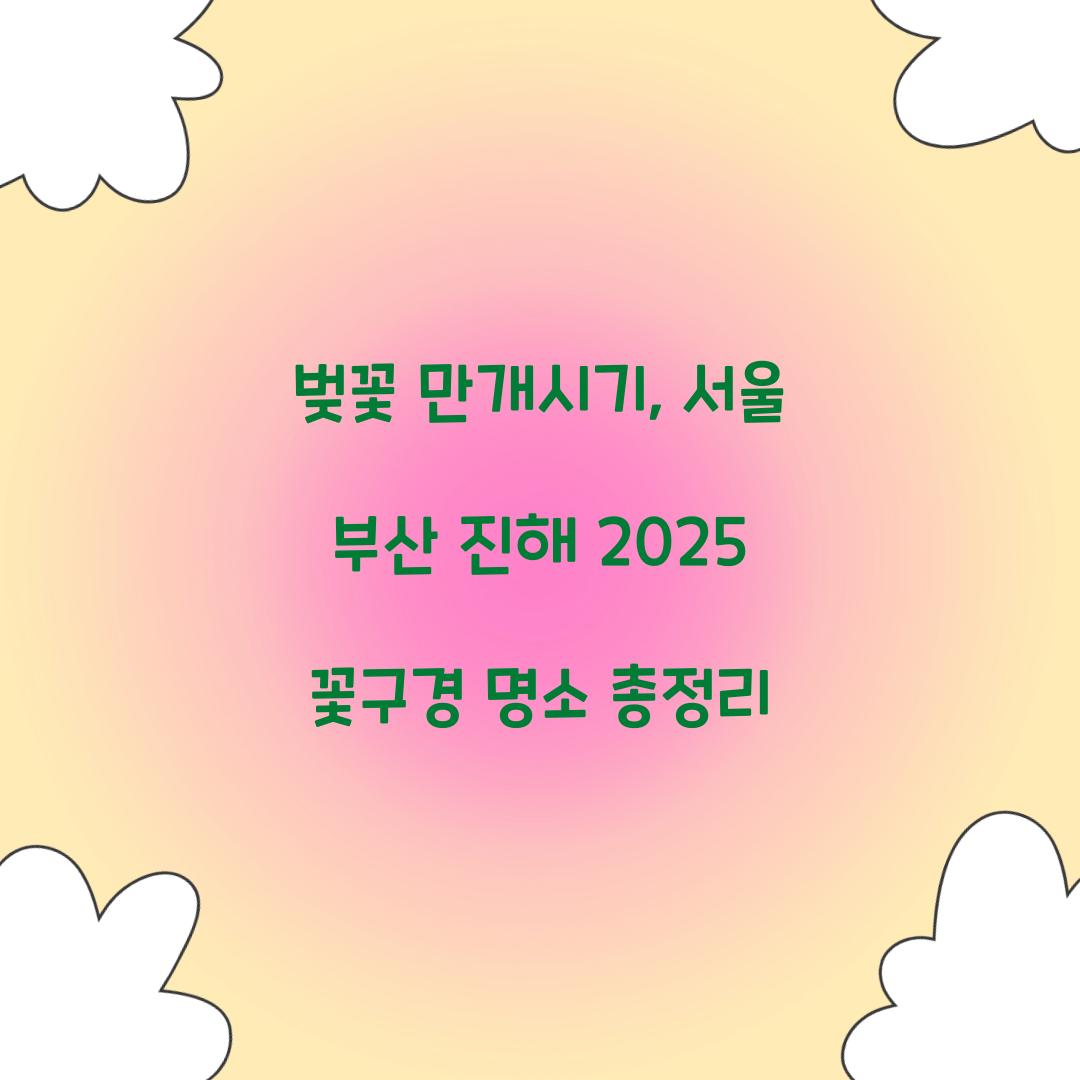 벚꽃 만개시기