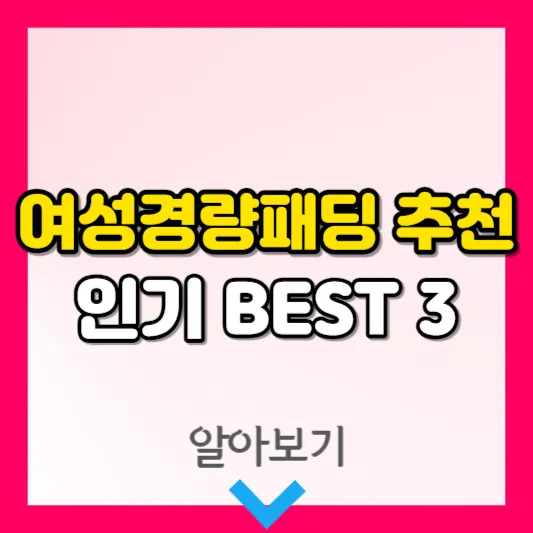 여성경량패딩 추천 썸네일