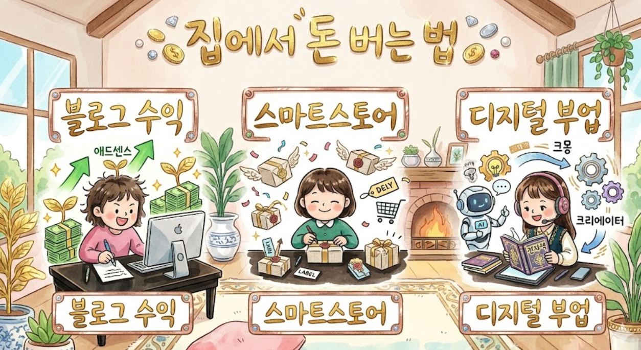 집에서 돈 버는법 (블로그 수익. 스마트스토어)