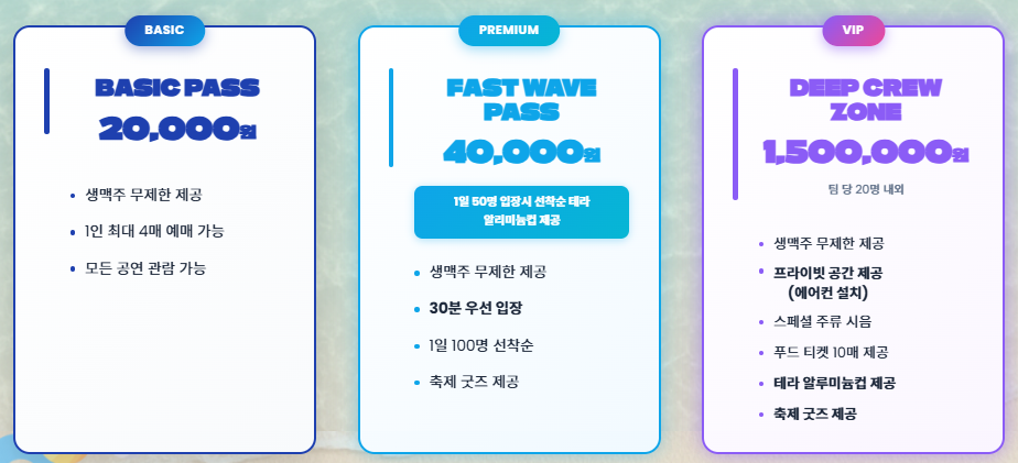 영도 맥주축제 온라인 예매시 티켓관련 이미지