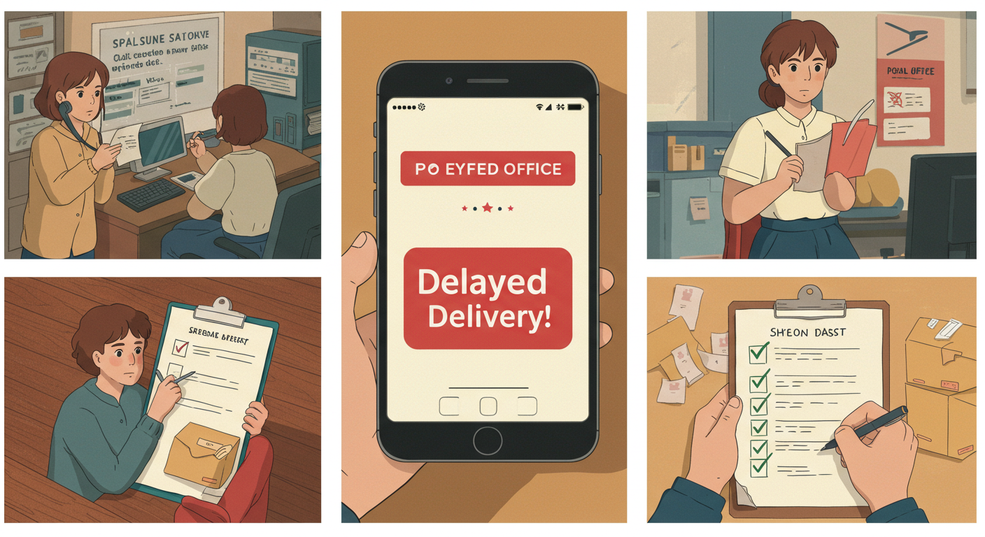 택배 지연에 대비해 직접 방문, 문의, 안내문 작성 중인 사람들