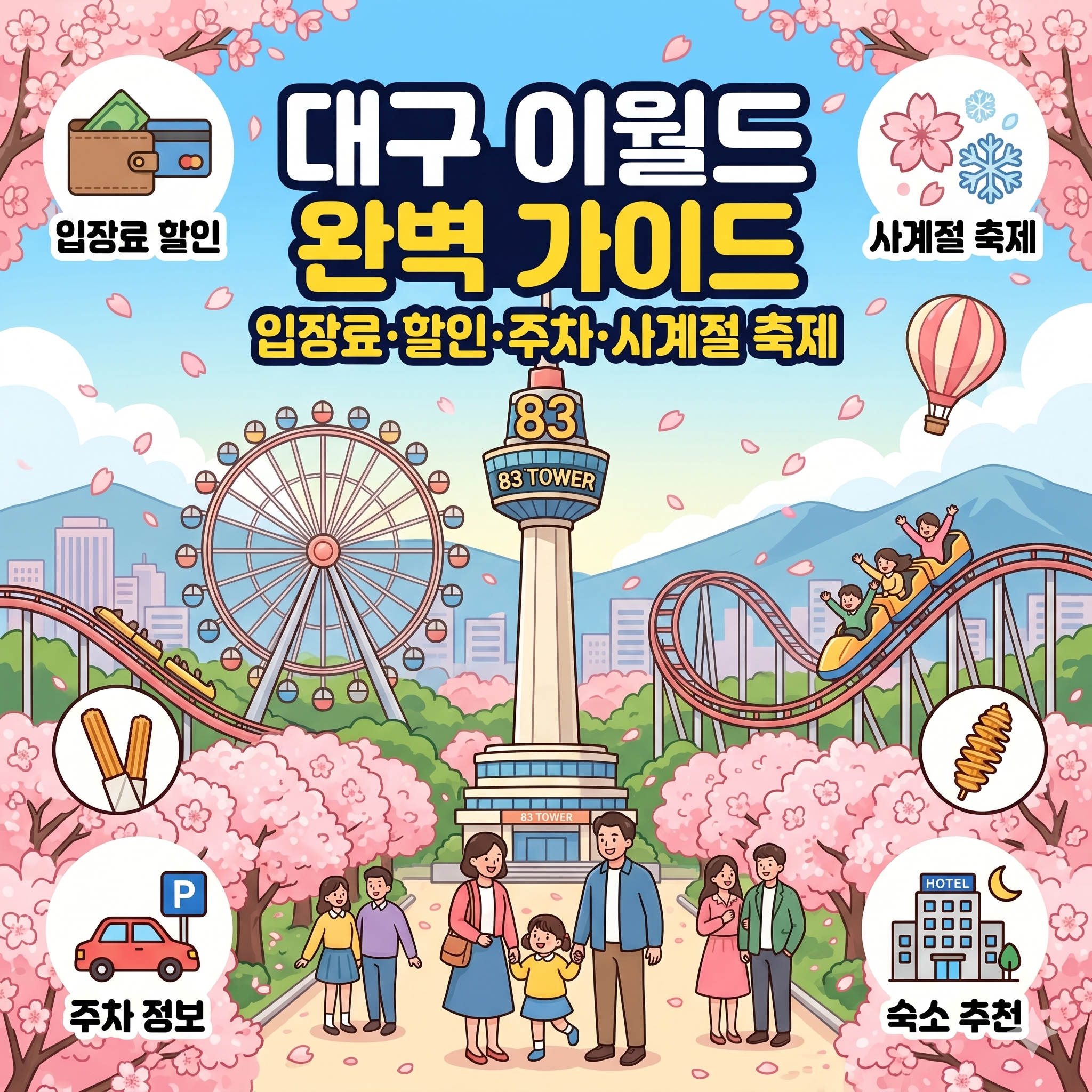 대구 이월드 완벽 가이드: 입장료 할인부터 벚꽃 축제 주차 정보까지