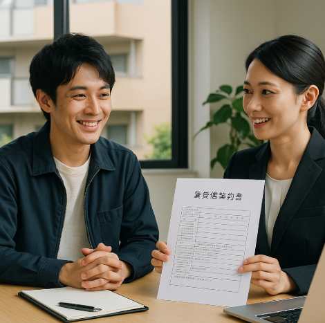 원룸 계약 상담하는 모습입니다.