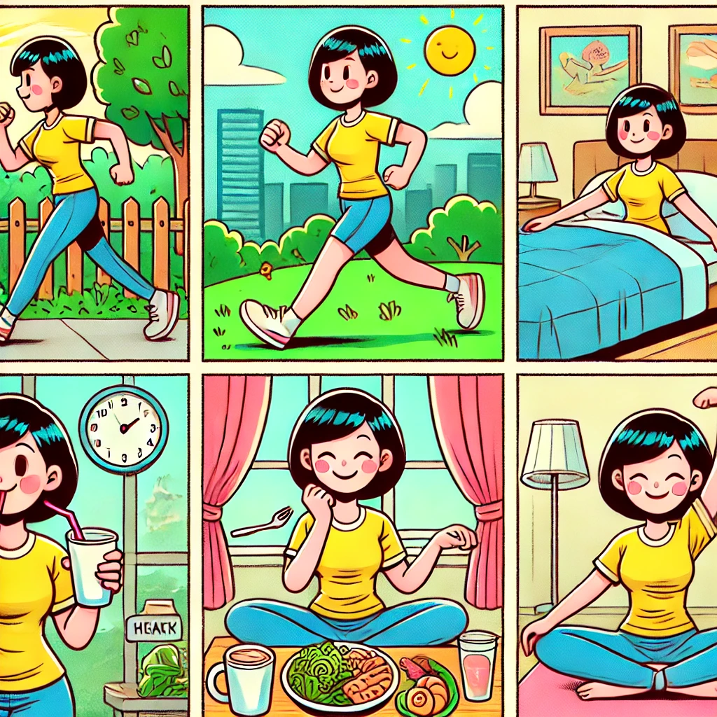 건강한 일상 루틴을 실천하는 여성