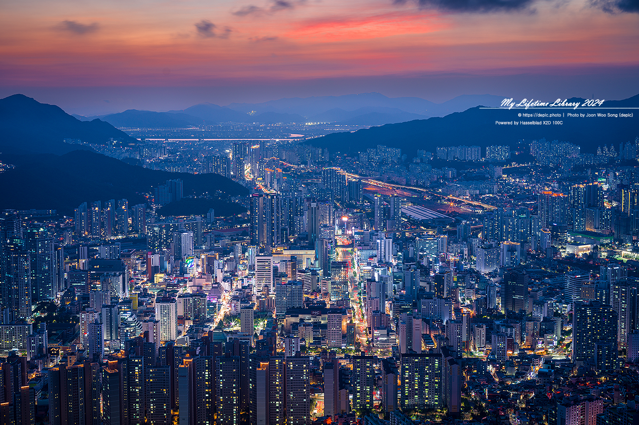 부산 황령산 야경 도시 불빛