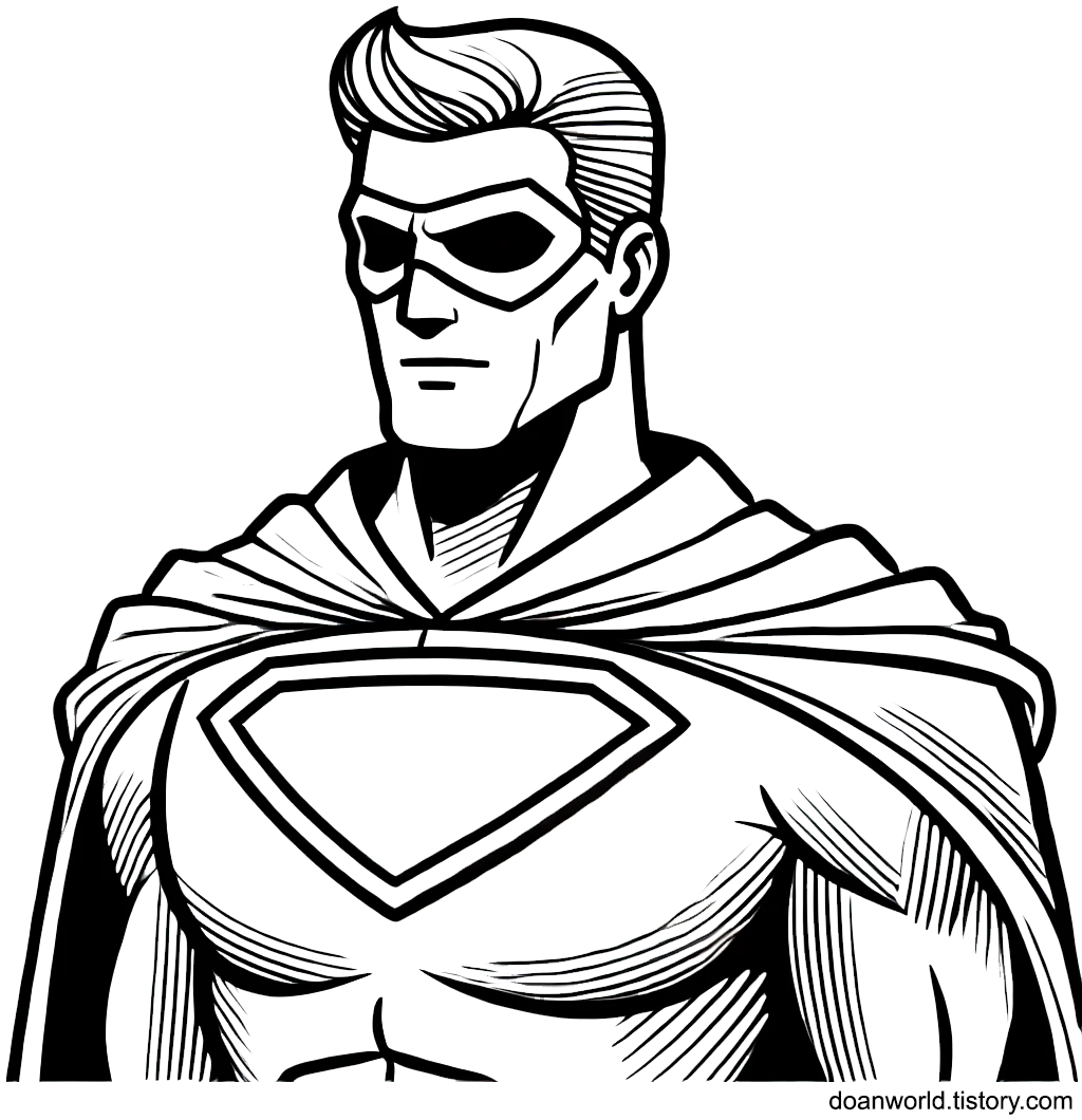 슈퍼 히어로 색칠공부 도안