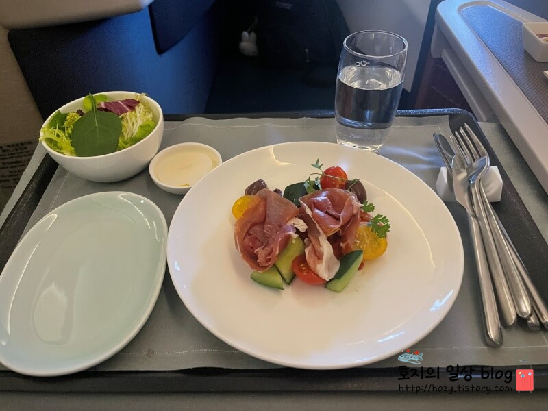 홍콩-인천 캐세이퍼시픽 비즈니스 조식메뉴 샐러드