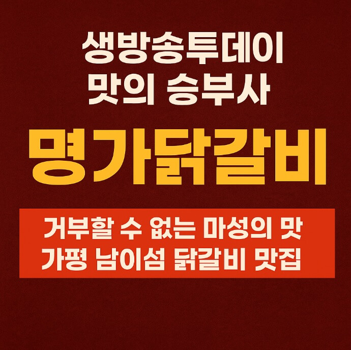 생방송투데이 맛이 승부사 가평 닭갈비 맛집 명가닭갈비