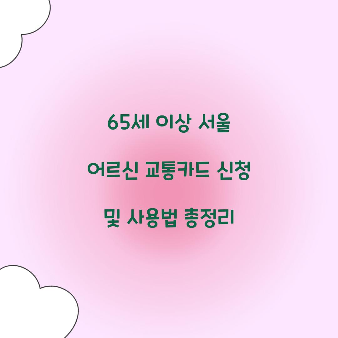65세 이상 서울 어르신 교통카드