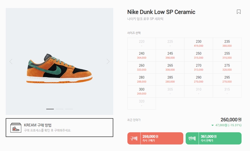 나이키 덩크 로우 하이 디스럽트 사이즈 선택 추천 컬러 리셀가 종류7