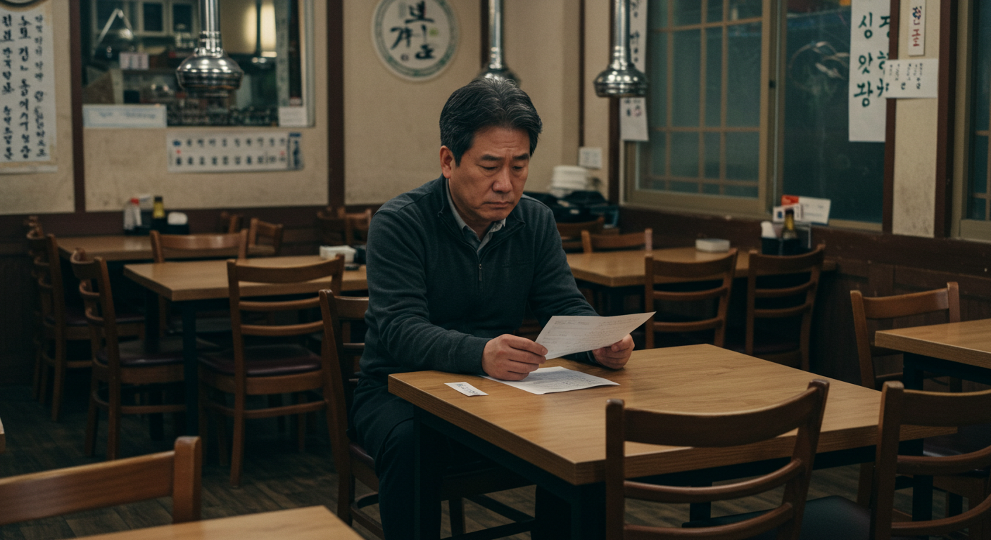 근심이 가득한 소상공인의 모습