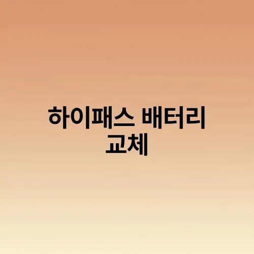 하이패스 배터리 교체