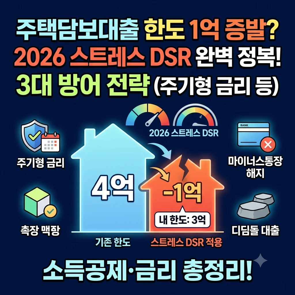 스트레스 DSR 적용 주택담보대출 한도 축소 계산 및 수도권 가산금리 방어 전략 총정리