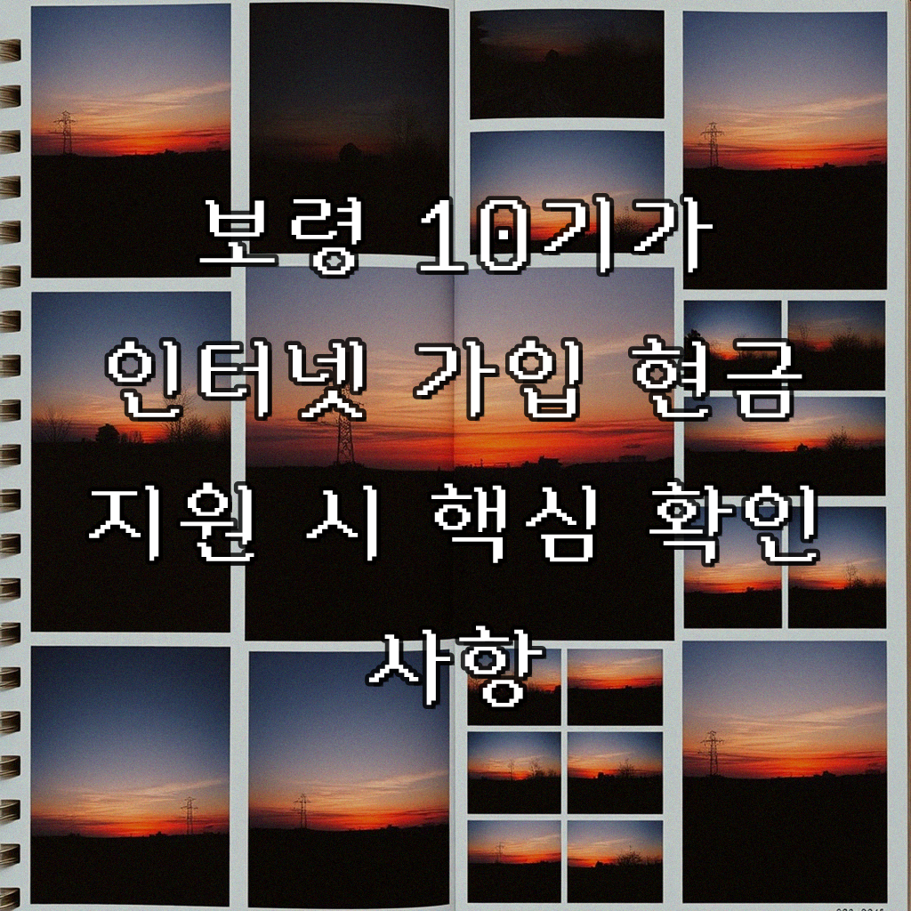 보령 10기가 인터넷 가입 현금 지원 받을 때 확인사항