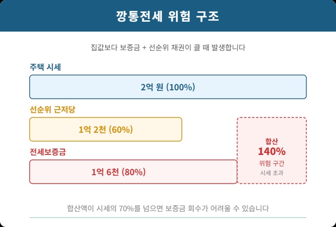 깡통전세 보증금 위험 구조 시세 대비 근저당 합산 기준 안내