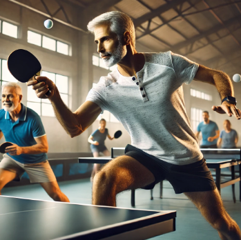 중년 탁구 게임 이미지