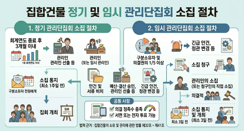 집합건물 정기 및 임시 관리단집회 소집 절차