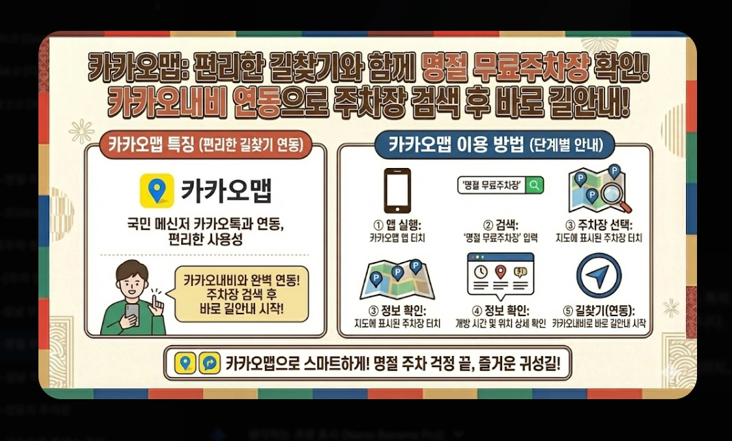 명절 무료주차장 확인(2026년, 설 연휴, 개방 현황)(+ 조회 방법)