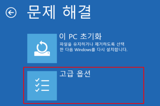 고급 옵션 클릭